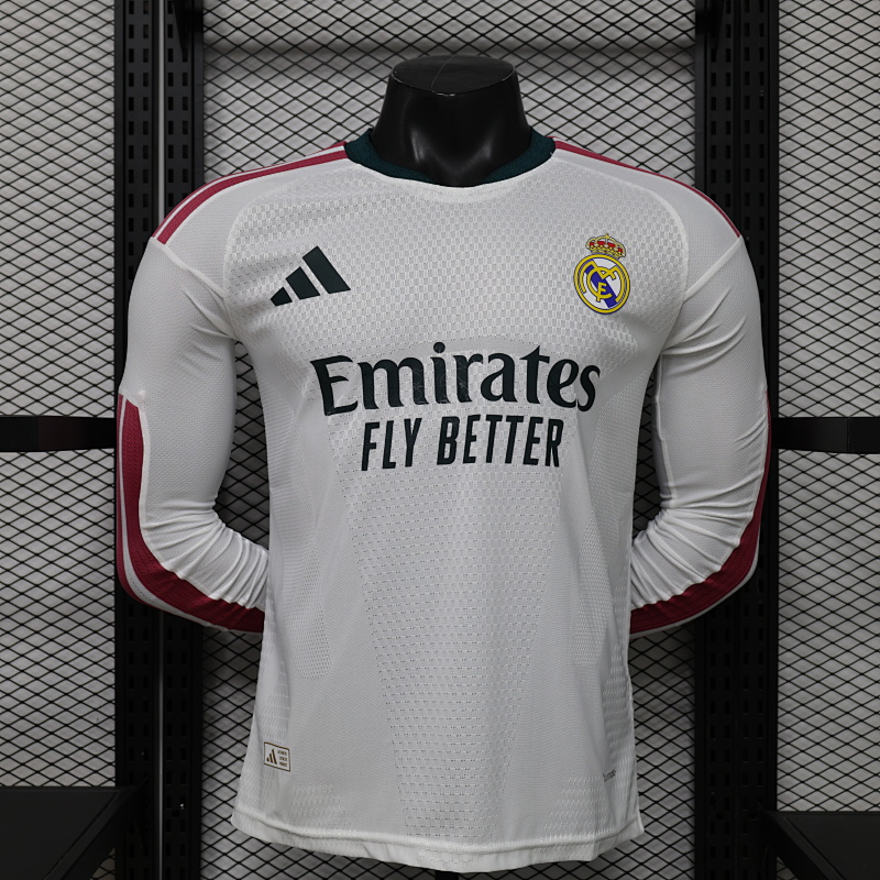 Version Player_26 Camiseta principal de manga larga del Real Madrid, tallas S-3XL